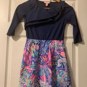 Lilly Pulitzer Girls 3/4 Sleeved Dress w/ Ruffles